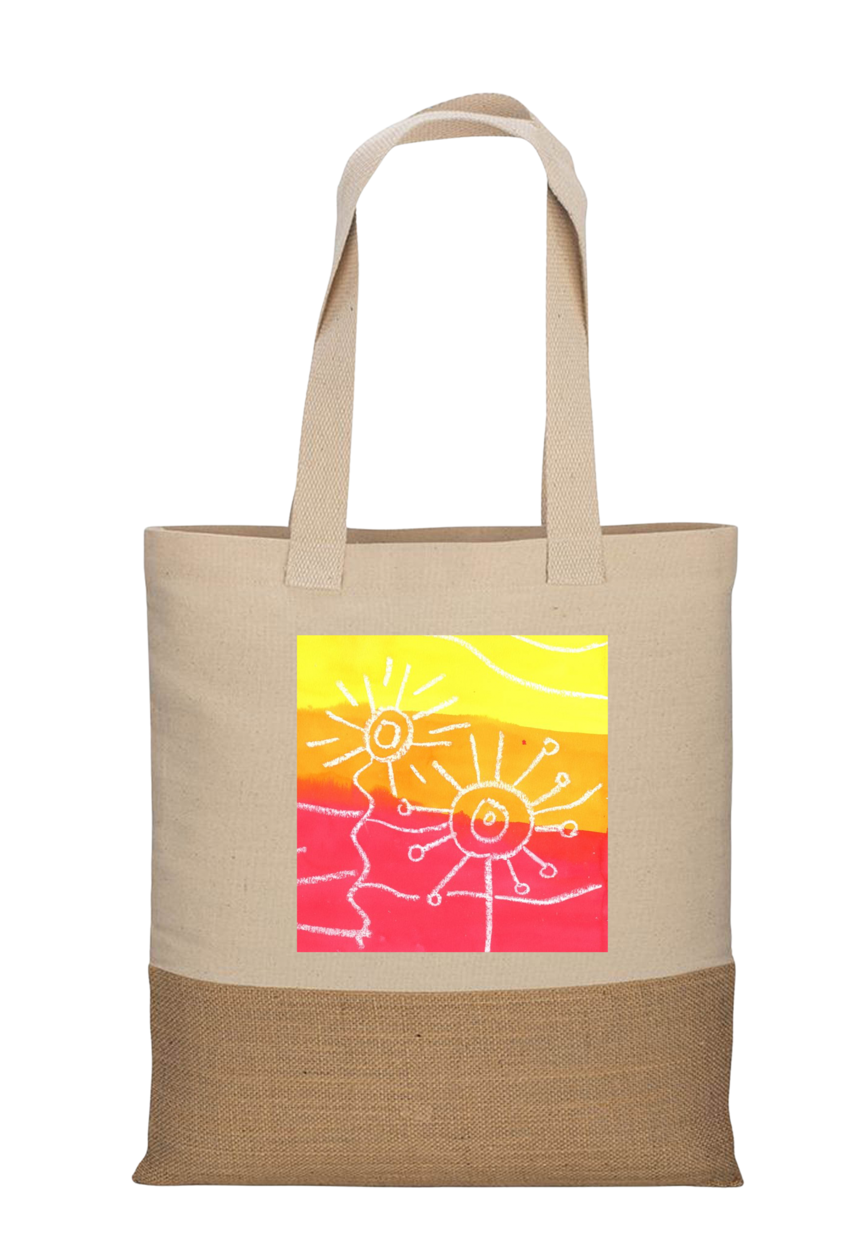 Tote bag jute et coton personnalisé